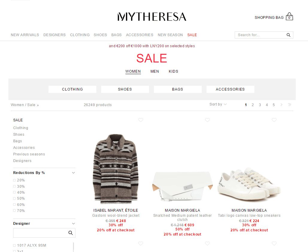 Mytheresa折扣代碼2024-mytheresa官網現有精選服飾低至3折+額外8折促銷滿額免郵
